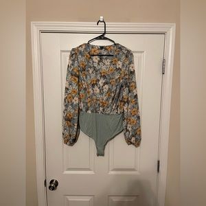 Floral shein bodysuit